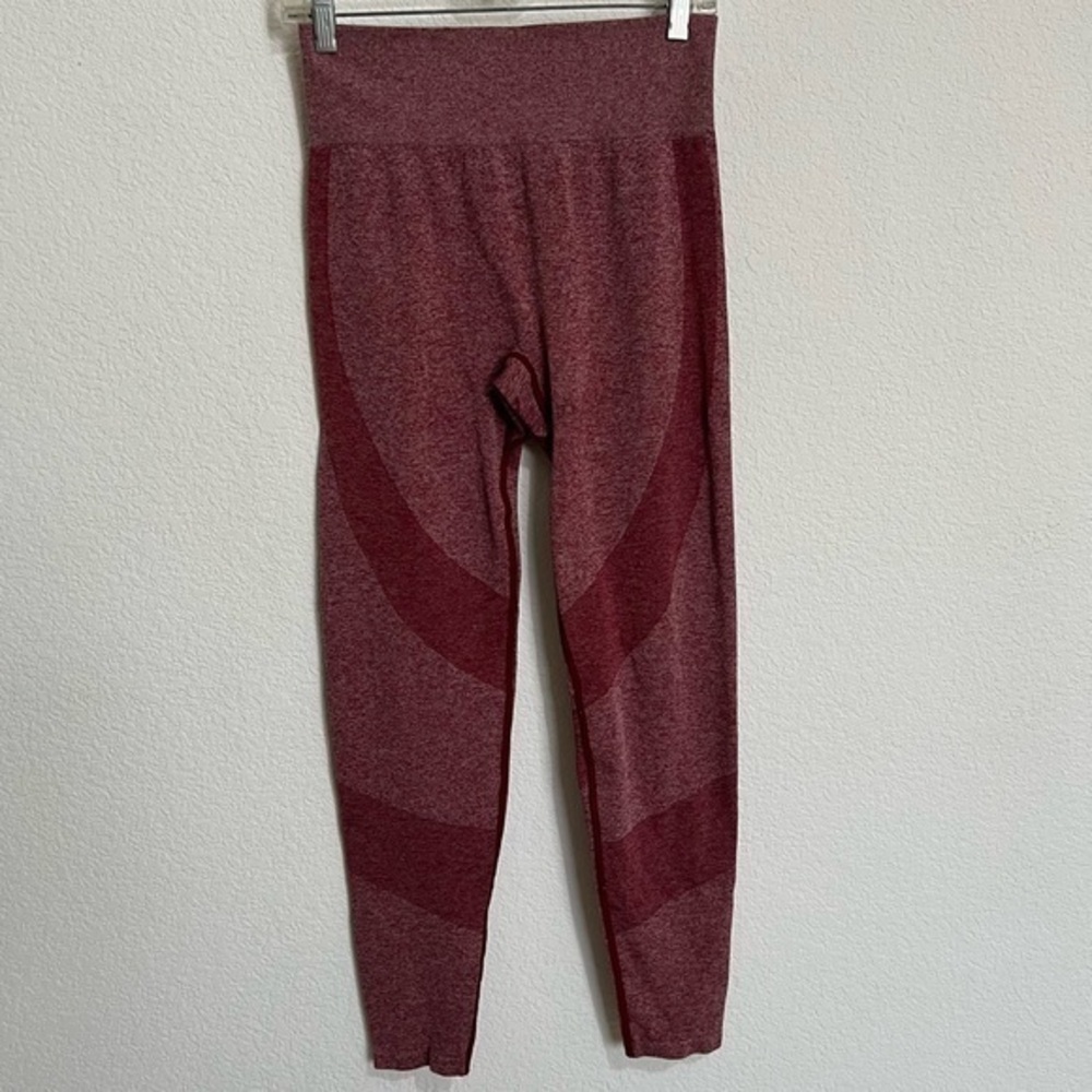 PINK Seamless Marled Burgundy High Waist Full Length Workout Leggings Medium